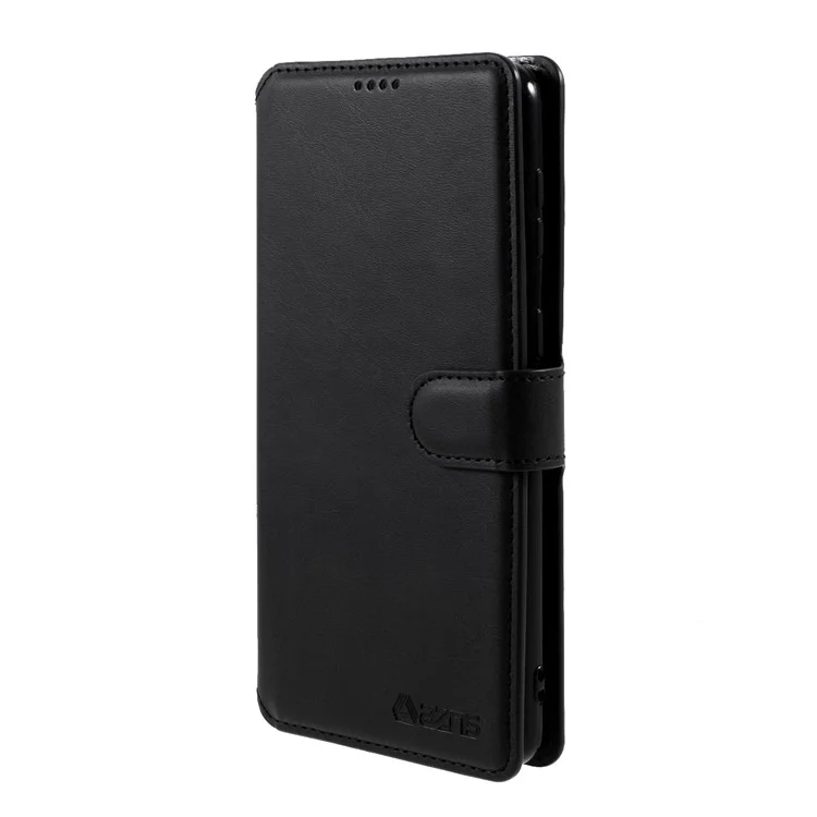 AZNS for Samsung Galaxy S21+ 5G Leather Wallet Stand Phone Cover Shell - Black