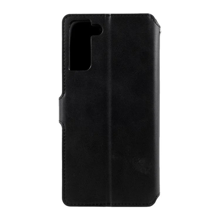 AZNS for Samsung Galaxy S21+ 5G Leather Wallet Stand Phone Cover Shell - Black