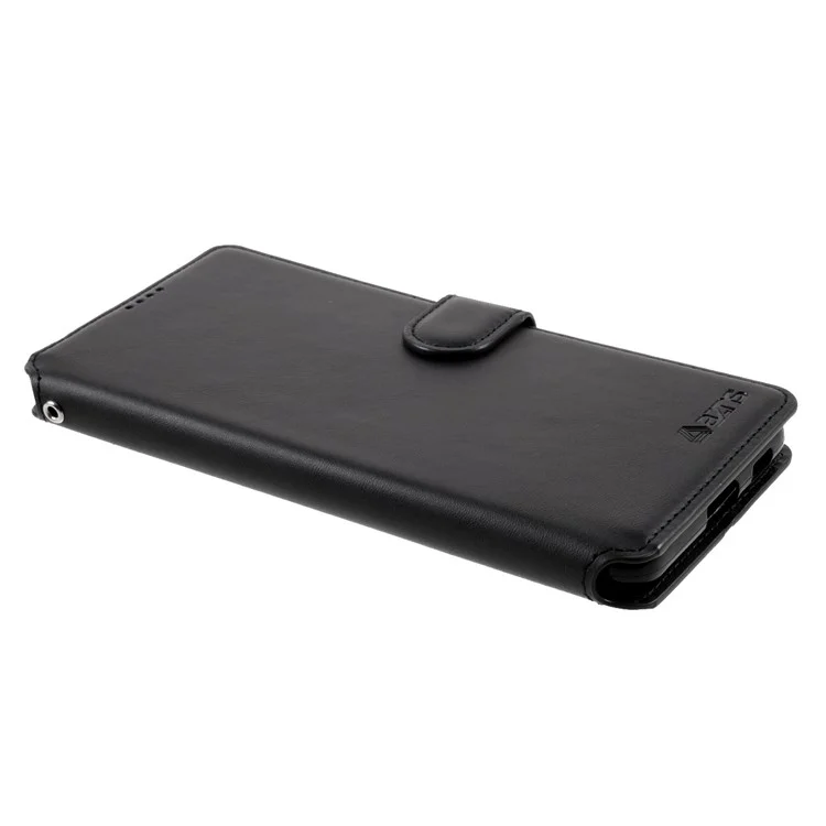 AZNS for Samsung Galaxy S21+ 5G Leather Wallet Stand Phone Cover Shell - Black