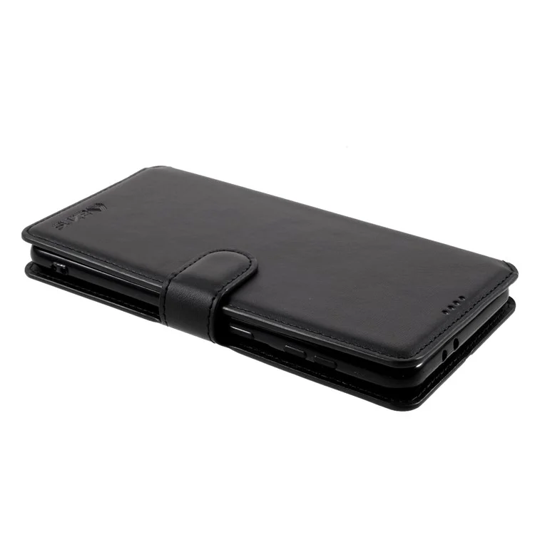 AZNS for Samsung Galaxy S21+ 5G Leather Wallet Stand Phone Cover Shell - Black
