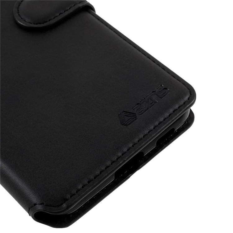 AZNS for Samsung Galaxy S21+ 5G Leather Wallet Stand Phone Cover Shell - Black