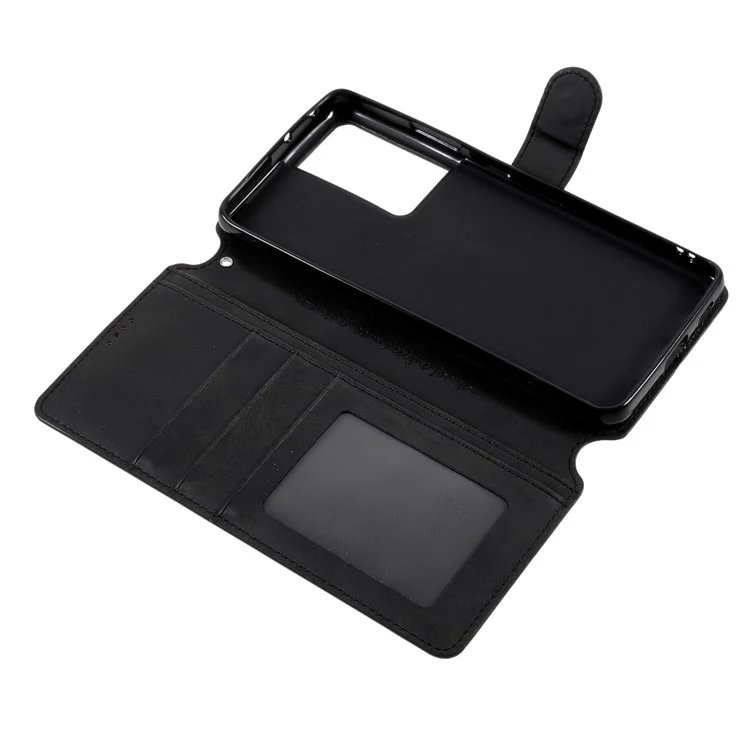 AZNS Cover for Samsung Galaxy S21 Ultra 5G Leather Wallet Stand Phone Shell - Black