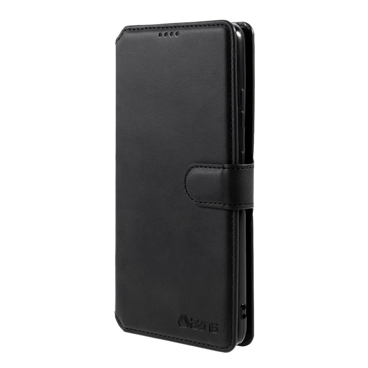 AZNS Cover for Samsung Galaxy S21 Ultra 5G Leather Wallet Stand Phone Shell - Black