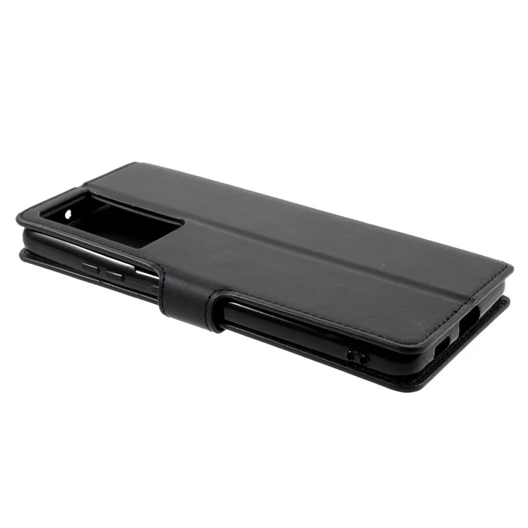 AZNS Cover for Samsung Galaxy S21 Ultra 5G Leather Wallet Stand Phone Shell - Black
