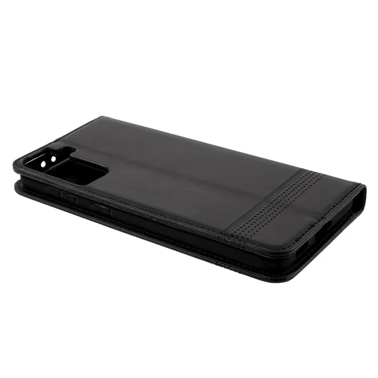 AZNS Auto-absorbed Leather Cover für Samsung Galaxy S21+ 5G Stand Case - Schwarz