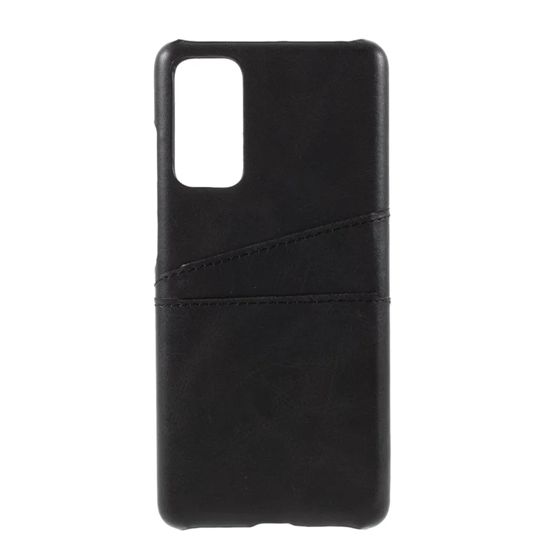 For Samsung Galaxy S20 FE 4G/5G/S20 Lite/S20 FE 2022 Double Card Slots PU Leather Coated PC Cover - Black