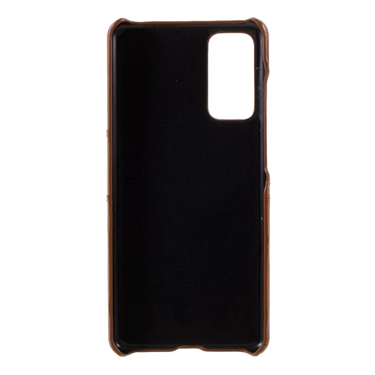 For Samsung Galaxy S20 FE 4G/5G/S20 Lite/S20 FE 2022 Double Card Slots PU Leather Coated PC Cover - Dark Brown