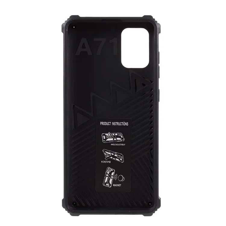 Camouflage Design Detachable 2 in 1 Shock Absorption Phone Protective Shell for Samsung Galaxy A71 SM-A715 - Blue