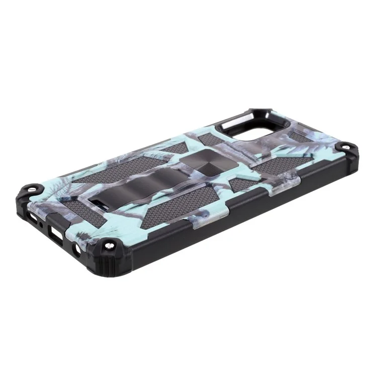 Camouflage Design Staccabile 2 In 1 Guscio Di Protezione Da Ammortizzatore Per Samsung Galaxy A71 SM-A715 - Cielo Blu