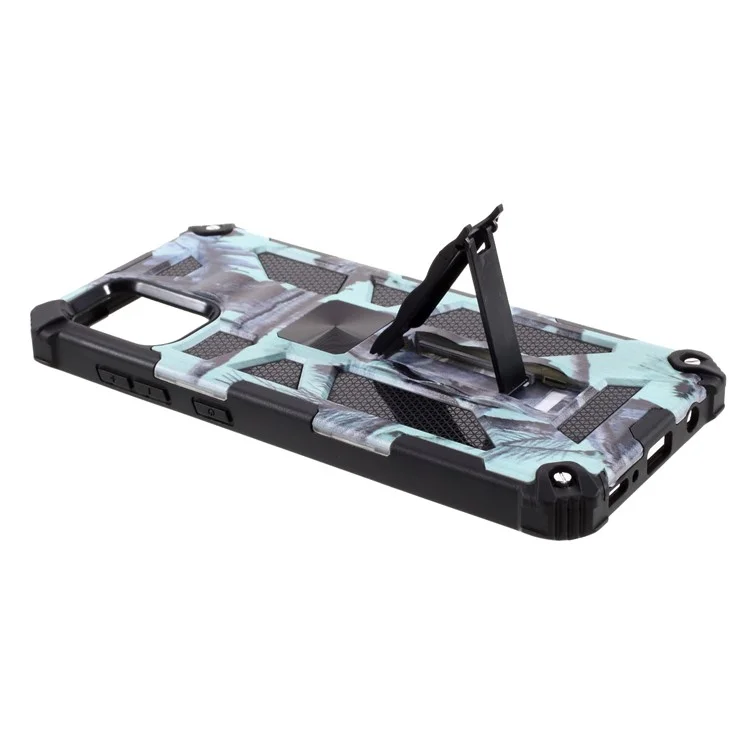 Camouflage Design Staccabile 2 In 1 Guscio Di Protezione Da Ammortizzatore Per Samsung Galaxy A71 SM-A715 - Cielo Blu