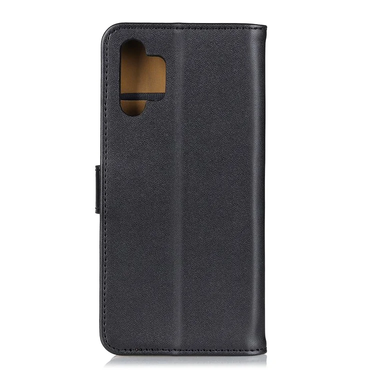 Para Samsung Galaxy A32 5G / M32 5G Cubierta de Billetera Flip Flip Cuero Caja de Teléfono - Negro Oscuro