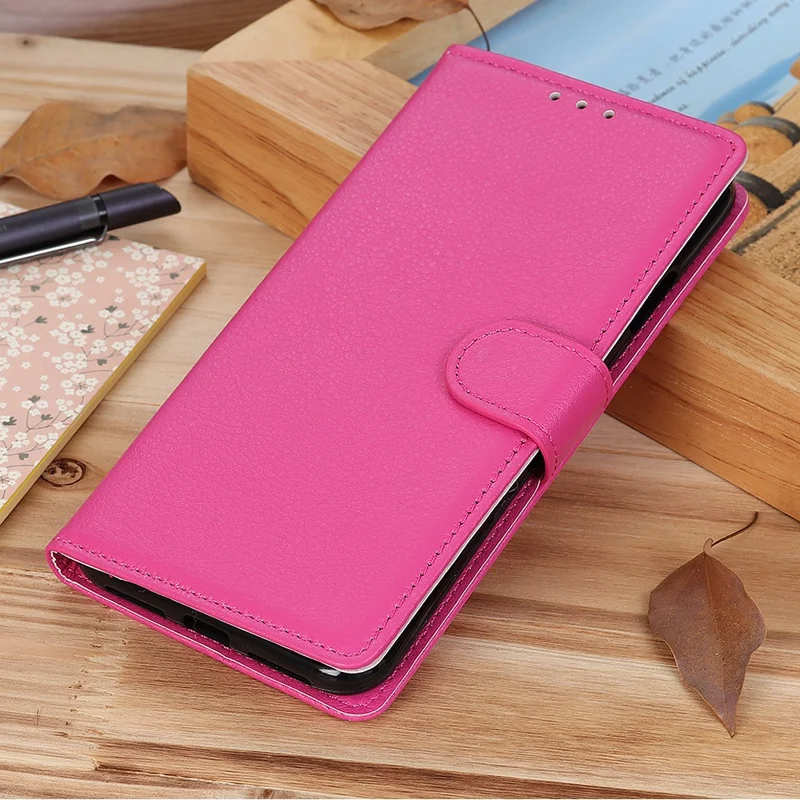For Samsung Galaxy A32 5G / M32 5G Classic Litchi Texture Leather Phone Case with Wallet + Stand - Rose