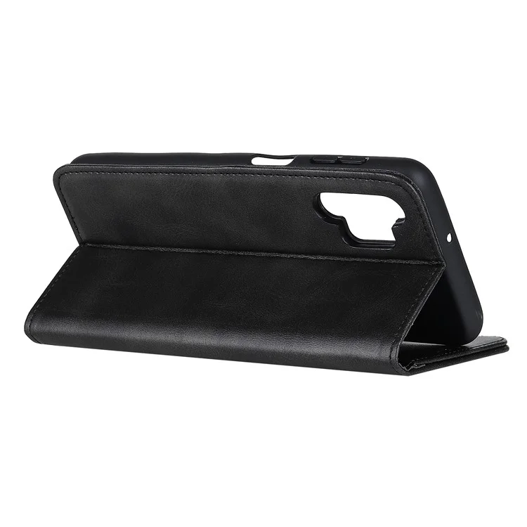 Pour Samsung Galaxy A32 5G / M32 5G Portefeuille Auto-absorbed Stand Split Cuir Téléphone Couvre Portable - le Noir