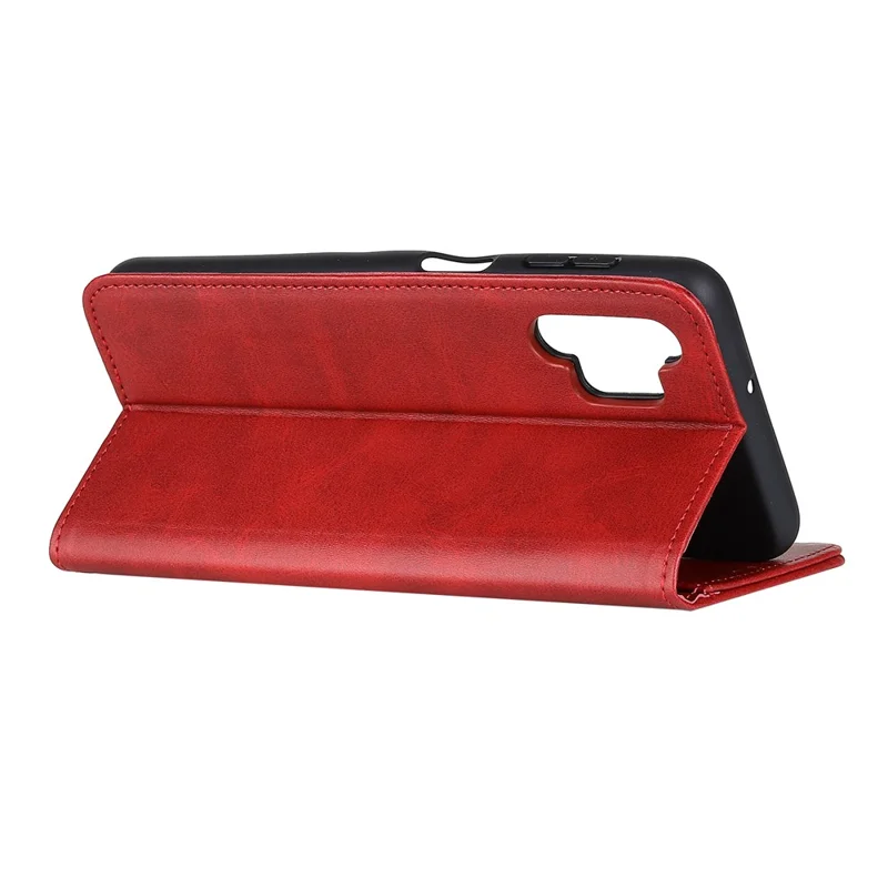 For Samsung Galaxy A32 5G / M32 5G Auto-absorbed Wallet Stand Split Leather Phone Case Cell Phone Cover - Red