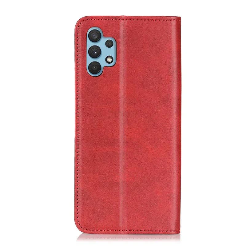 For Samsung Galaxy A32 5G / M32 5G Auto-absorbed Wallet Stand Split Leather Phone Case Cell Phone Cover - Red