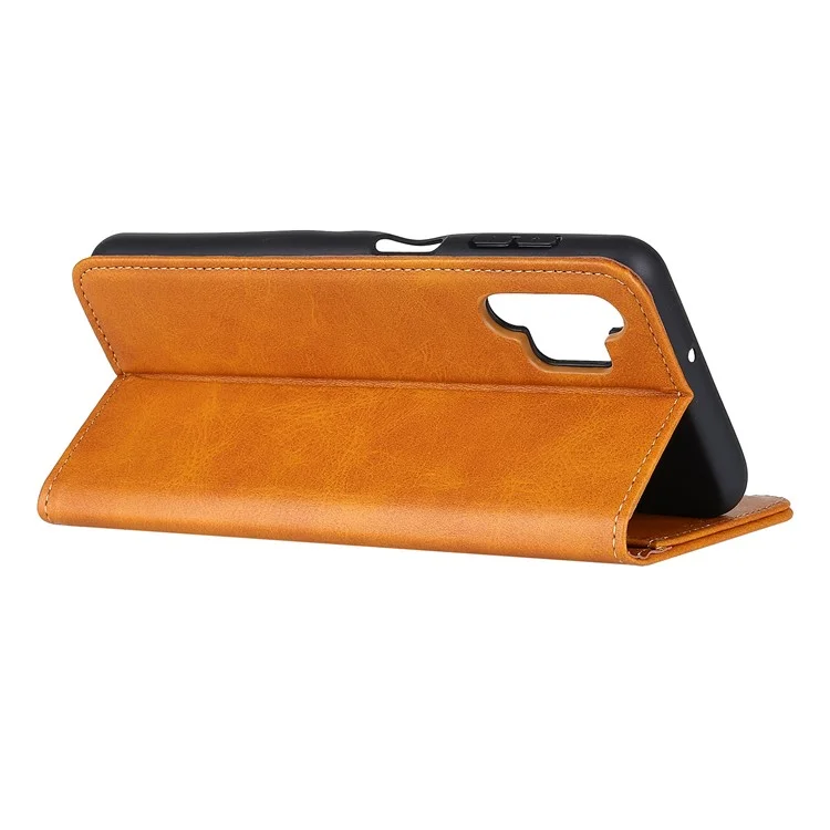 Para Samsung Galaxy A32 5G / M32 5G Auto-absorbed Wallet Stand Split Leather Phone Case Cell Phone Cover - Marrom