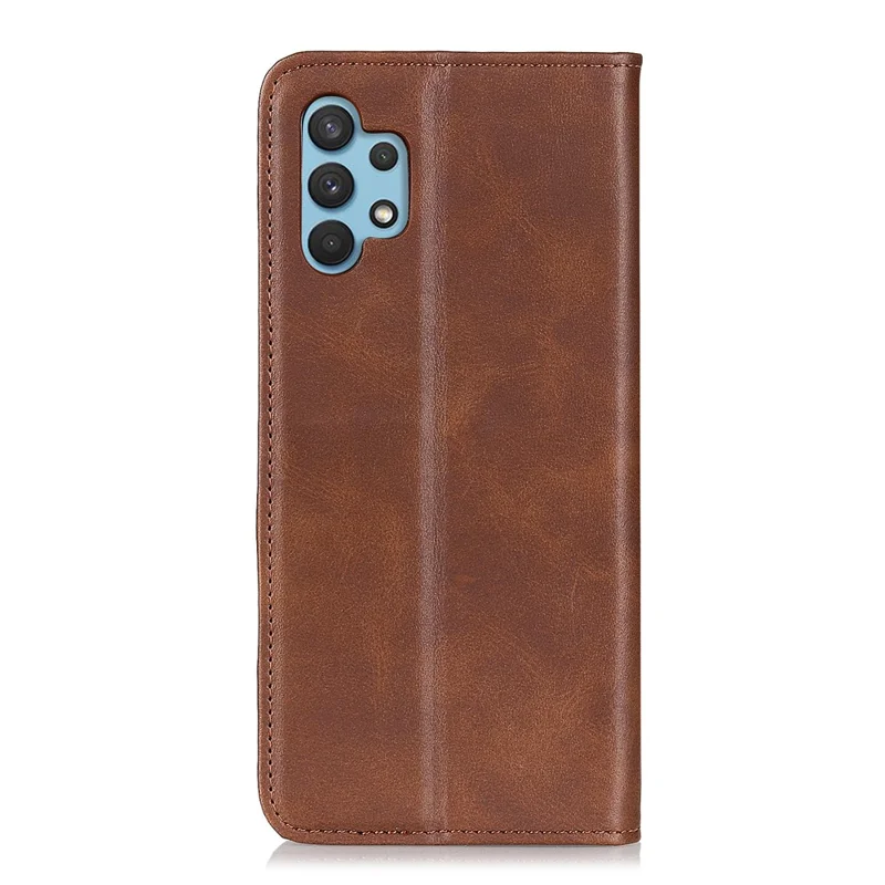 For Samsung Galaxy A32 5G / M32 5G Auto-absorbed Wallet Stand Split Leather Phone Case Cell Phone Cover - Coffee