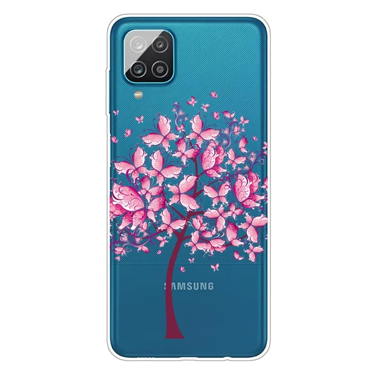 For Samsung Galaxy A12 Pattern Printing TPU Phone Protective Cover - Flower Tree
