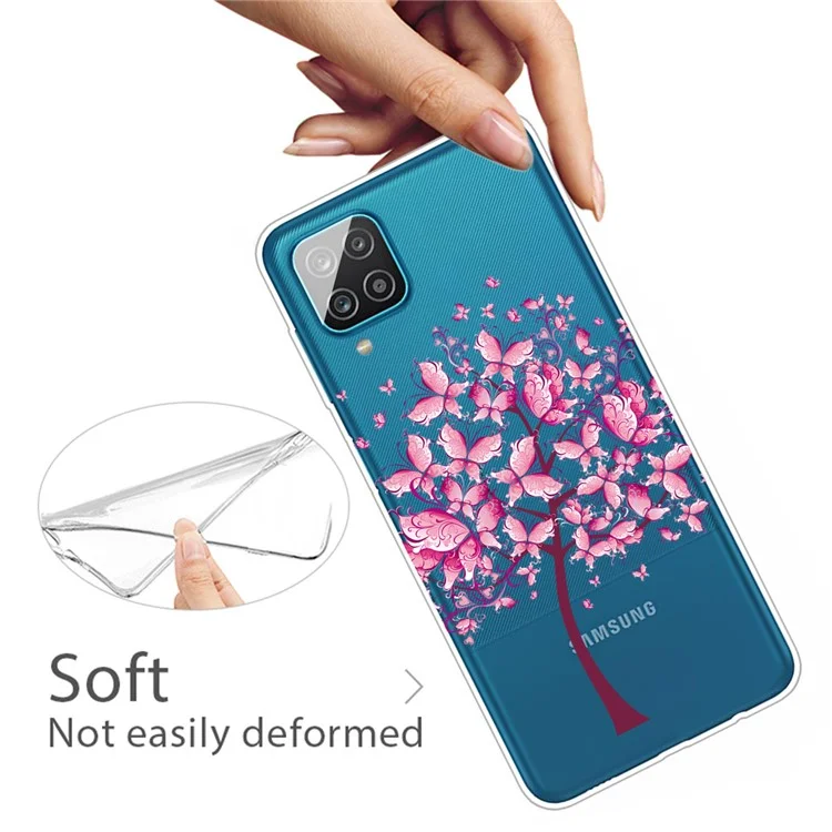 For Samsung Galaxy A12 Pattern Printing TPU Phone Protective Cover - Flower Tree