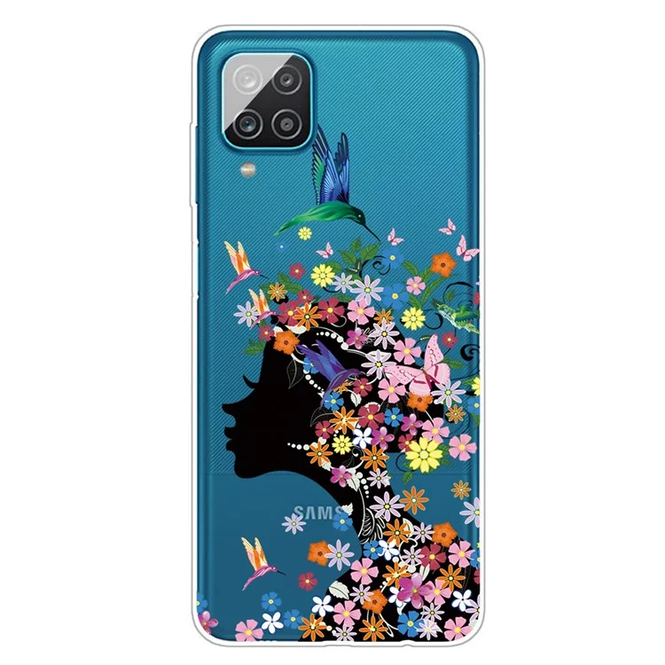 Для Samsung Galaxy A12 Printing Printing TPU Phone Protective Cover - Красота