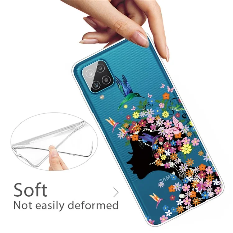 Для Samsung Galaxy A12 Printing Printing TPU Phone Protective Cover - Красота