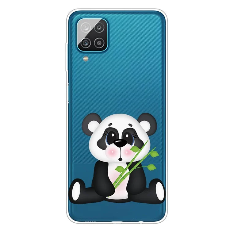 Für Das Samsung Galaxy A12 Musterdruck TPU -telefonschutzabdeckung - Panda Und Bambus