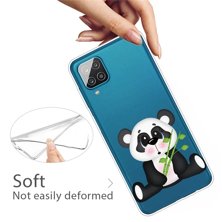 Für Das Samsung Galaxy A12 Musterdruck TPU -telefonschutzabdeckung - Panda Und Bambus