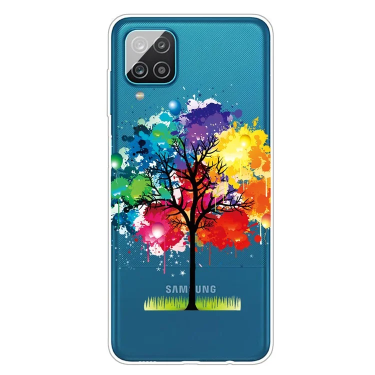 For Samsung Galaxy A12 Pattern Printing TPU Phone Protective Cover - Colorized Tree
