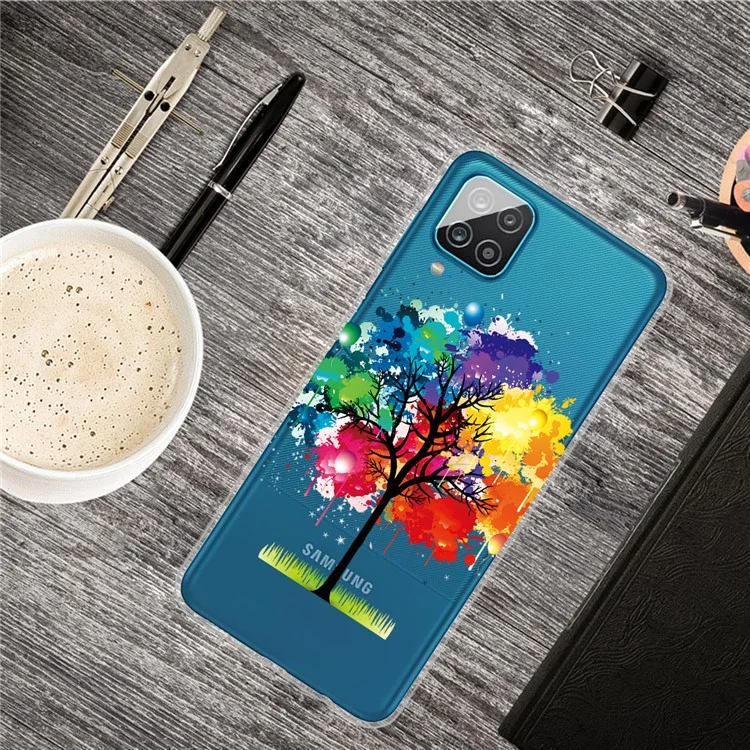 For Samsung Galaxy A12 Pattern Printing TPU Phone Protective Cover - Colorized Tree