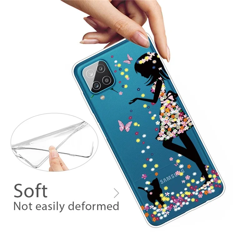 Tampa de Proteção Telefônica Flexível de TPU Para Samsung Galaxy A12 - Beleza