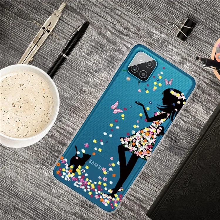 Tampa de Proteção Telefônica Flexível de TPU Para Samsung Galaxy A12 - Beleza