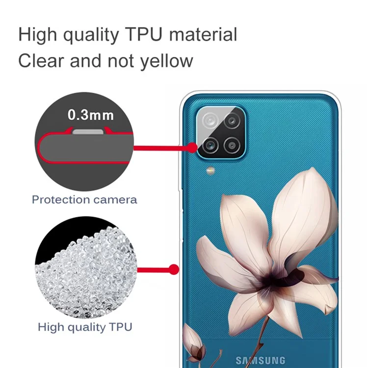 Patterned Soft TPU Phone Protective Cover for Samsung Galaxy A12 - Vivid Flower