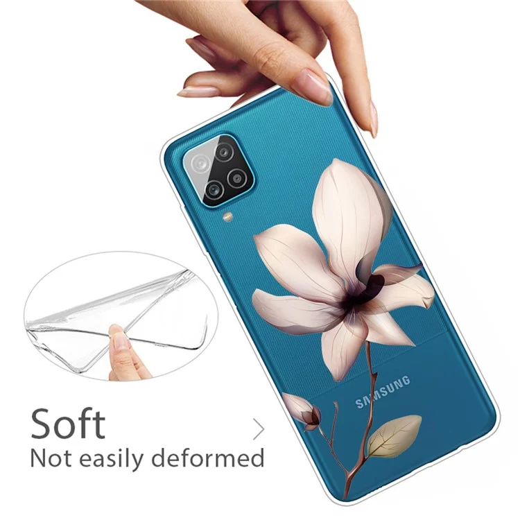 Patterned Soft TPU Phone Protective Cover for Samsung Galaxy A12 - Vivid Flower