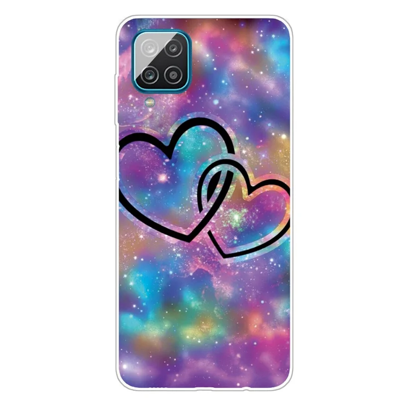 High Transmittance Shell for Samsung Galaxy A12 Pattern Printing TPU Phone Case - Heart