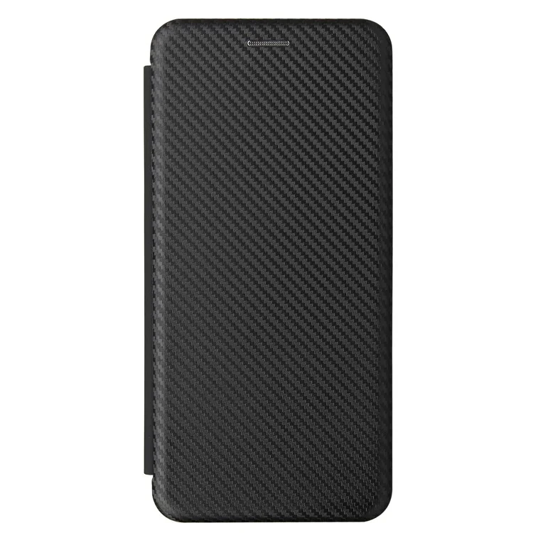 Étui en cuir de fibre de carbone avec porte-cartes pour Samsung Galaxy A32 5G / M32 5G - Noir
