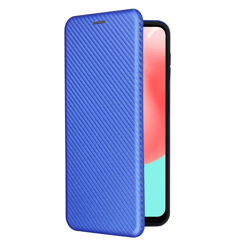 Carbon Fiber Leather Auto-absorbed Case with Card Holder for Samsung Galaxy A32 5G / M32 5G - Blue