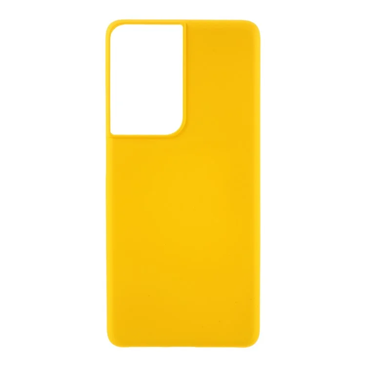 Rubberized Plastic Protector for Samsung Galaxy S21 Ultra 5G Hard Cell Phone Cover - Yellow