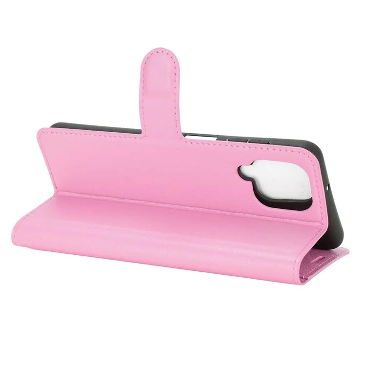 Guscio di protezione del telefono con trama in pelle litchi per Samsung Galaxy A12/M12 Accessorio per telefono cellulare a superficie multicolore - Rosa