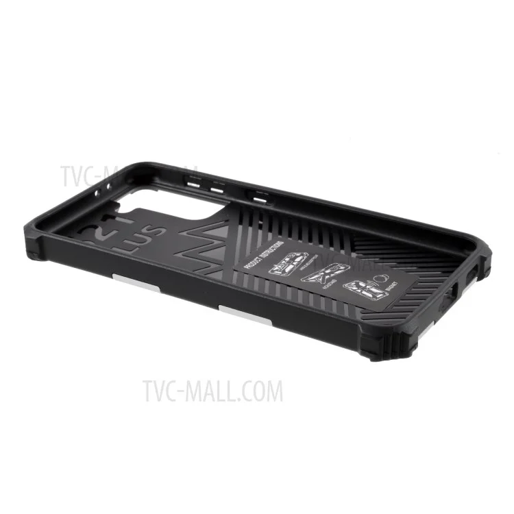 Armor Pc+ Tpu Case de Teléfono Con Tapa de Metal Magnético de Kickstand Cubierta Anti-drop Para Samsung Galaxy S21+ 5G - Plata