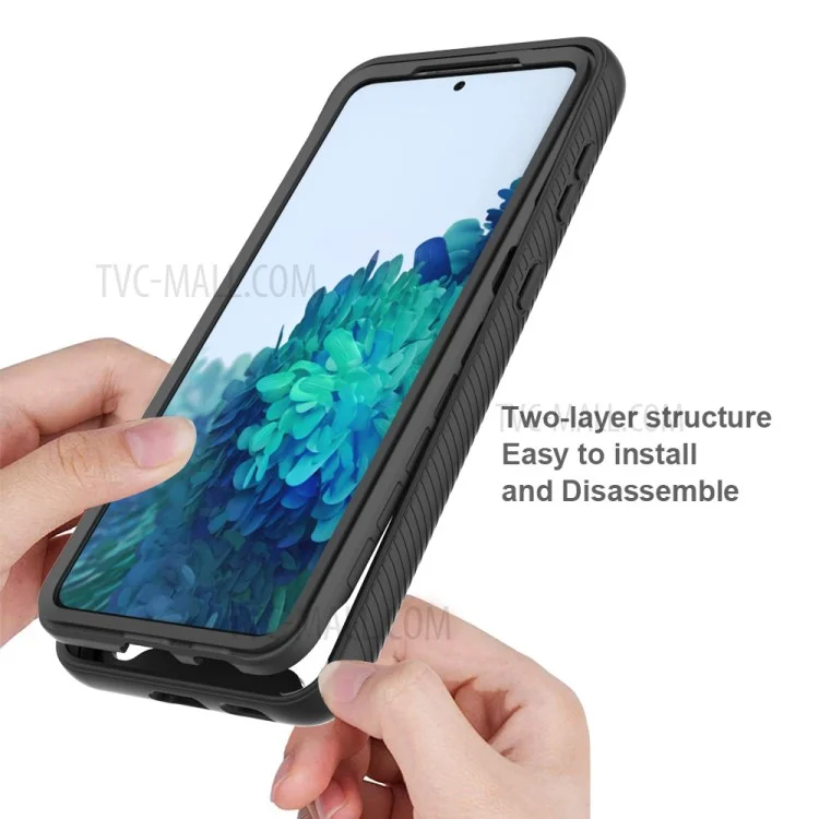 Protecteur hybride PC + TPU pour Samsung Galaxy S21+ Coque antichoc - Noir