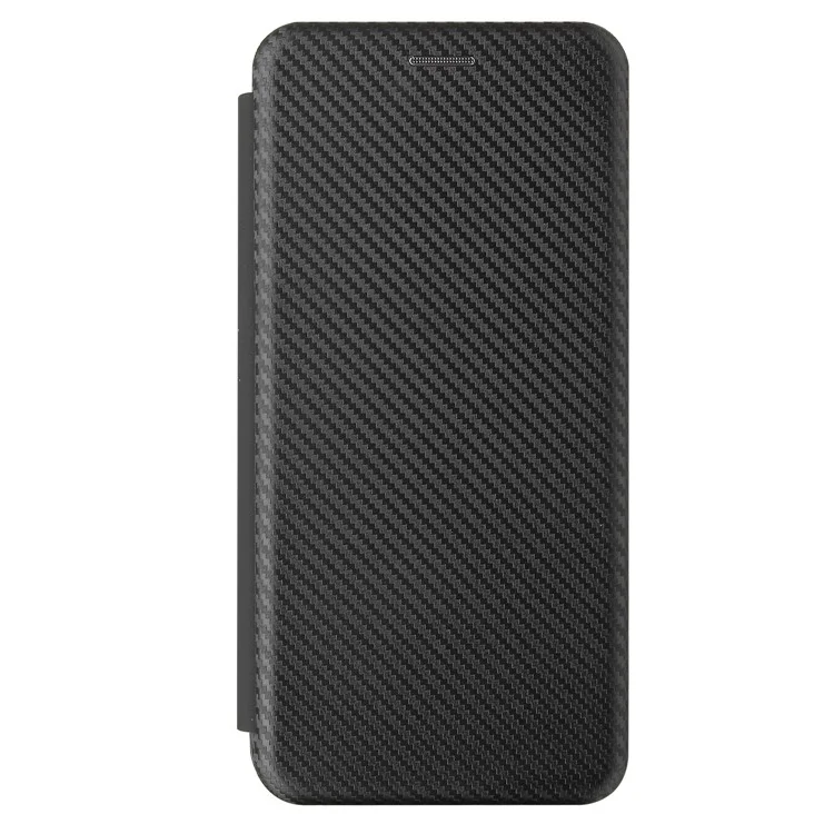 Carbon Fiber Texture Leather Case Auto-absorbed Stand Cover for Samsung Galaxy A02s (166.5x75.9x9.2mm) - Black