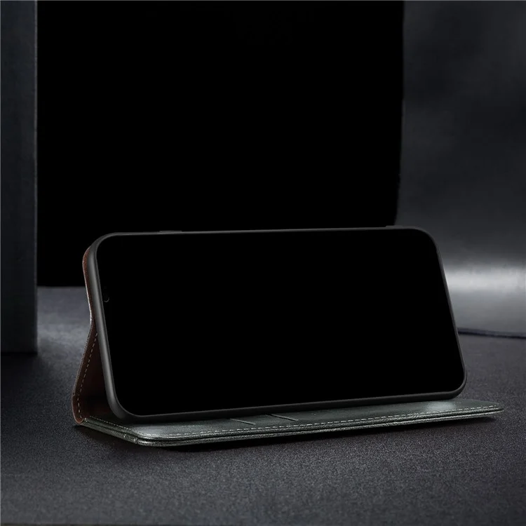 Waxy Crazy Horse Texture TPU + PU Leather Case Cover for Samsung Galaxy S21 4G/5G - Black