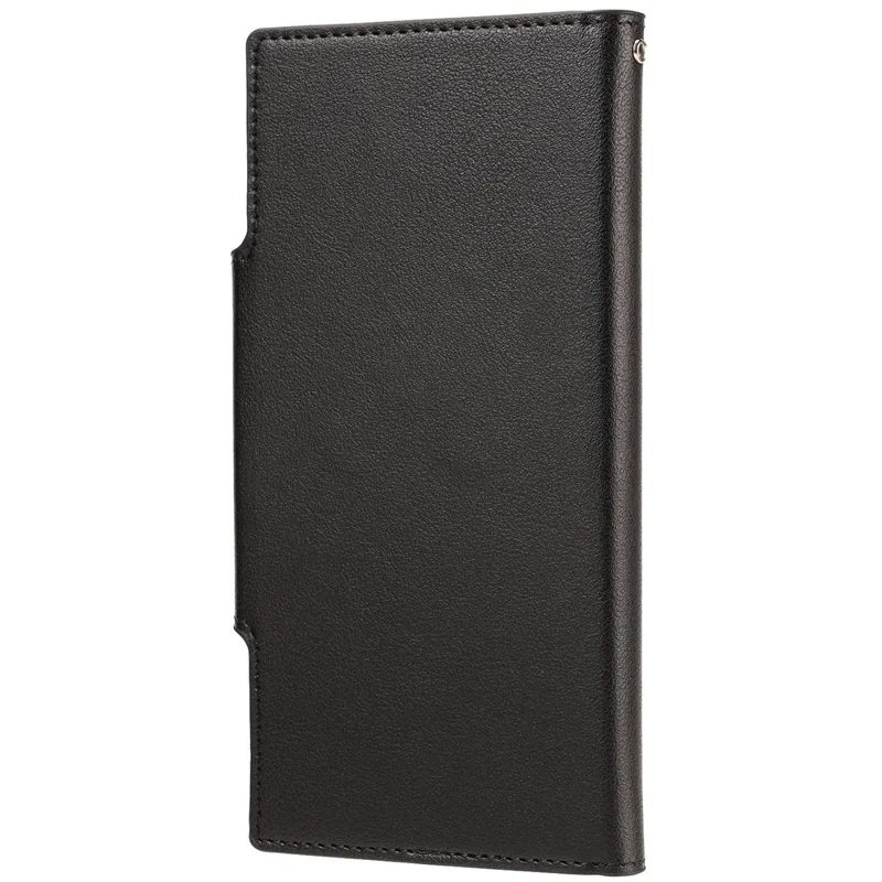 PU Leather Wallet Smartphone Shell Case with Detachable Inner TPU Case for Samsung Galaxy S21 Ultra 5G - Black