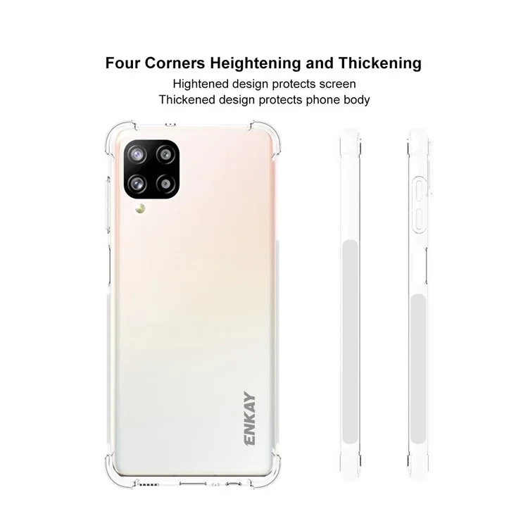 ENKAY HAT PRINCE 4 Corners Thickened Shockproof Clear TPU Case для Samsung Galaxy A12