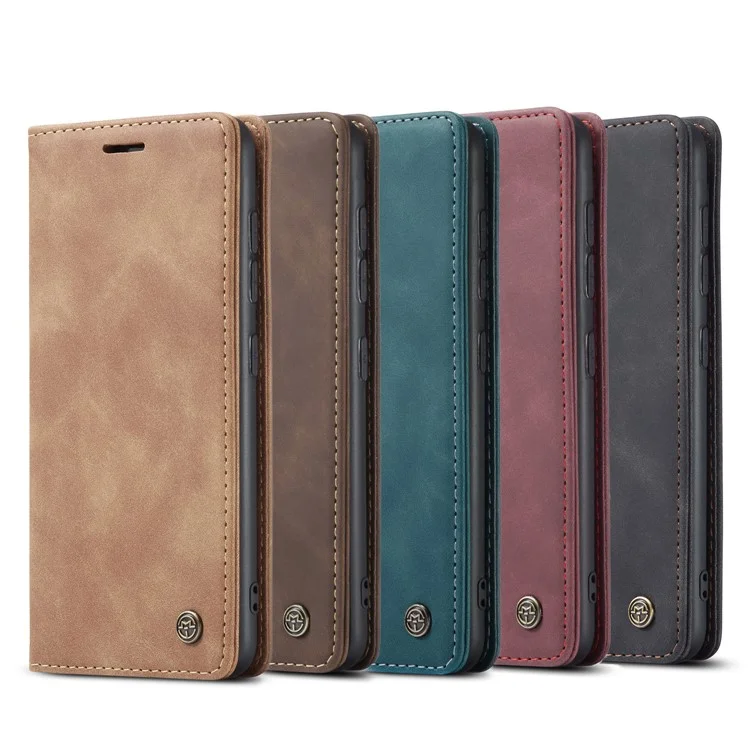 Serie Caseme 013 Series Auto-absorzed Leather Whatet Case Per Samsung Galaxy A42 5G - Nero