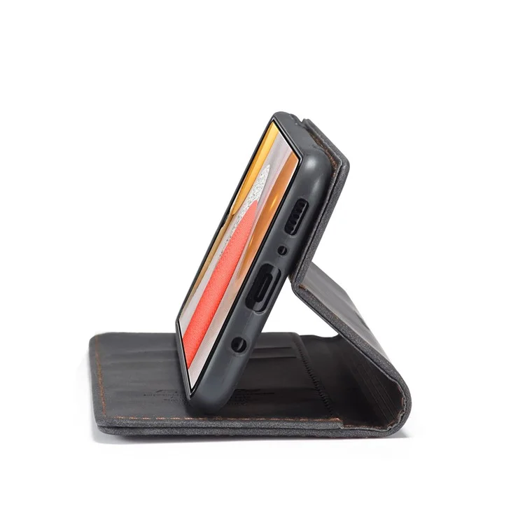 Serie Caseme 013 Series Auto-absorzed Leather Whatet Case Per Samsung Galaxy A42 5G - Nero