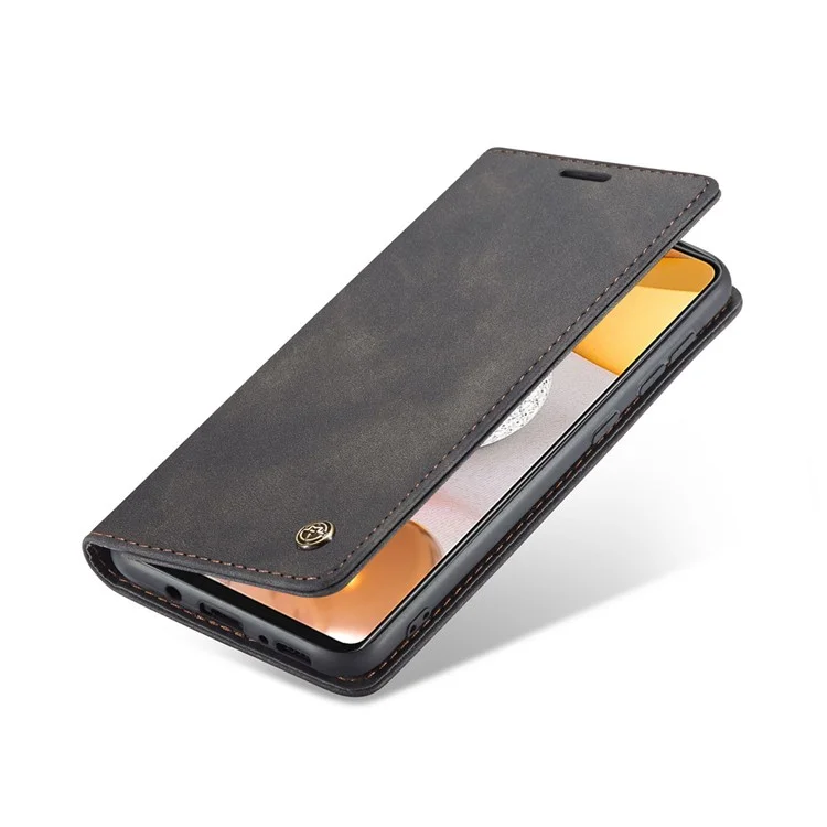 Serie Caseme 013 Series Auto-absorzed Leather Whatet Case Per Samsung Galaxy A42 5G - Nero