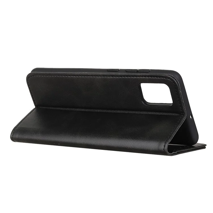 Auto-absorbed Scratch-resistant Split Leather Wallet Case per Samsung Galaxy A52 4G/5G / A52s 5G Stand Protector - Nero