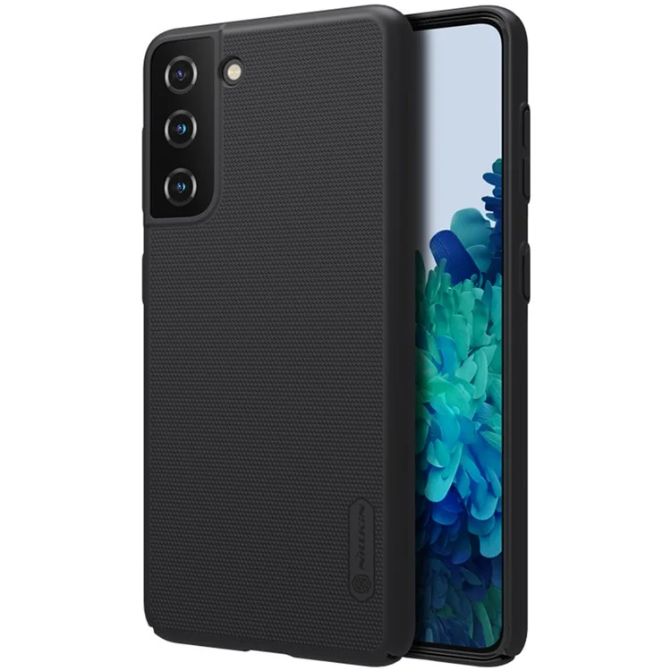 NILLKIN Super Bouclier givré Coque de smartphone Boîtier dur en PC pour Samsung Galaxy S21 4G/5G - Noir 