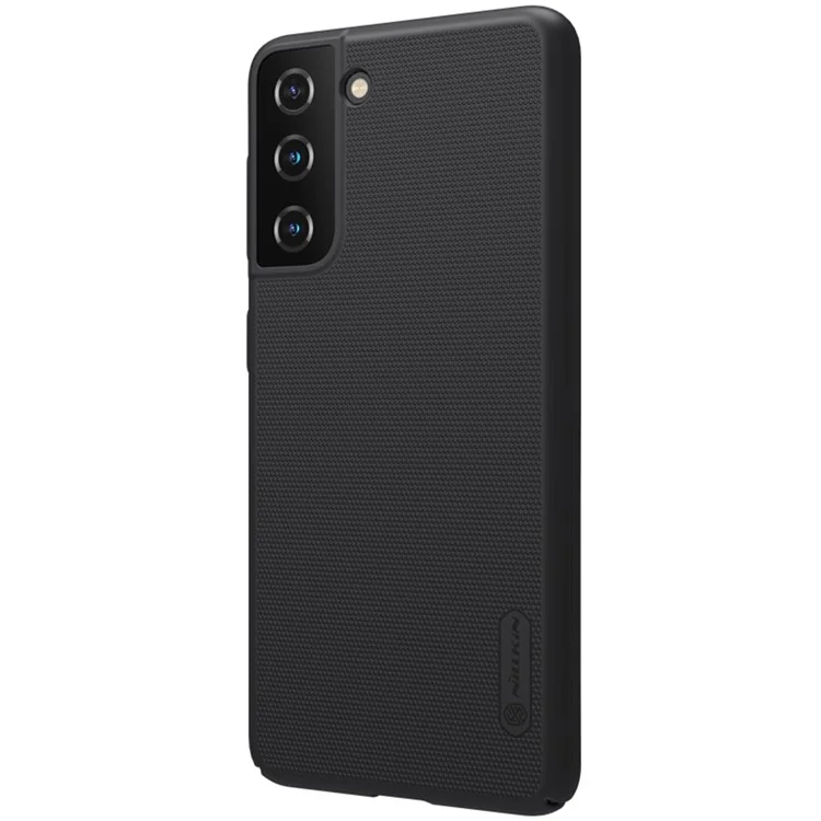 Nillkin Super Frosted Shield Smartphone Cover Shell PC Cubla de Teléfono Para PC Duro Para Samsung Galaxy S21 4G/5G - Negro